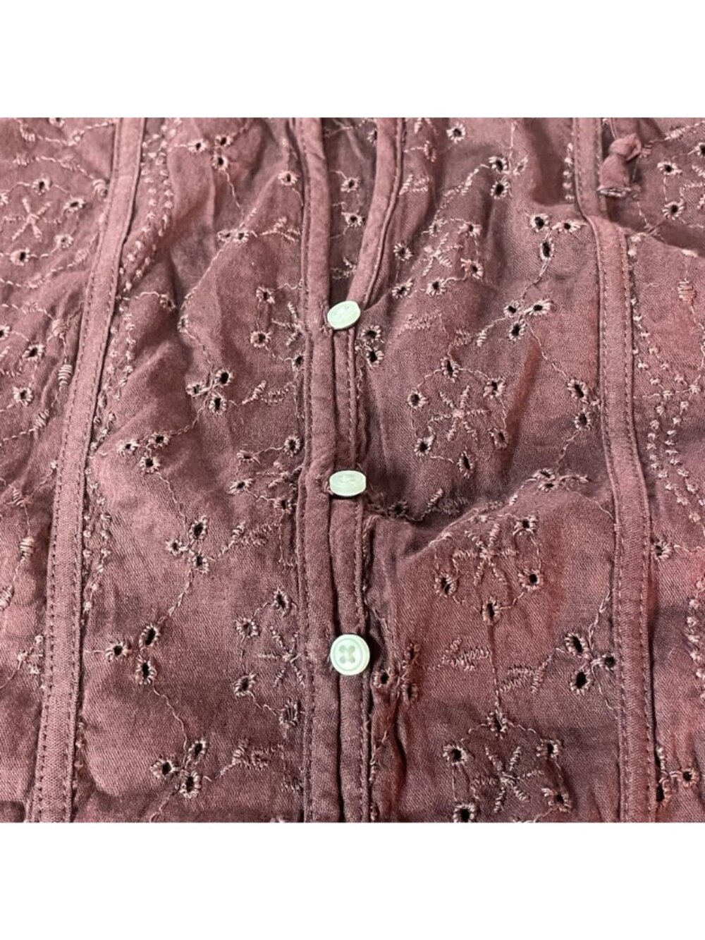 Old Navy Embroidered Eyelet Lace Babydoll Peplum Top Sz 3X Boho Festival - Picture 4 of 8